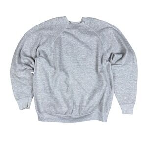 Vintage Tultex Raglan Sweatshirt Men's‎ M Gray 80s USA Made Fleece Crewneck